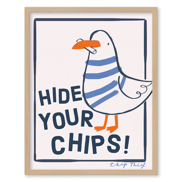 Framed Print-WF1324FM - Hide Your Chips Medium Framed Print-Whistlefish