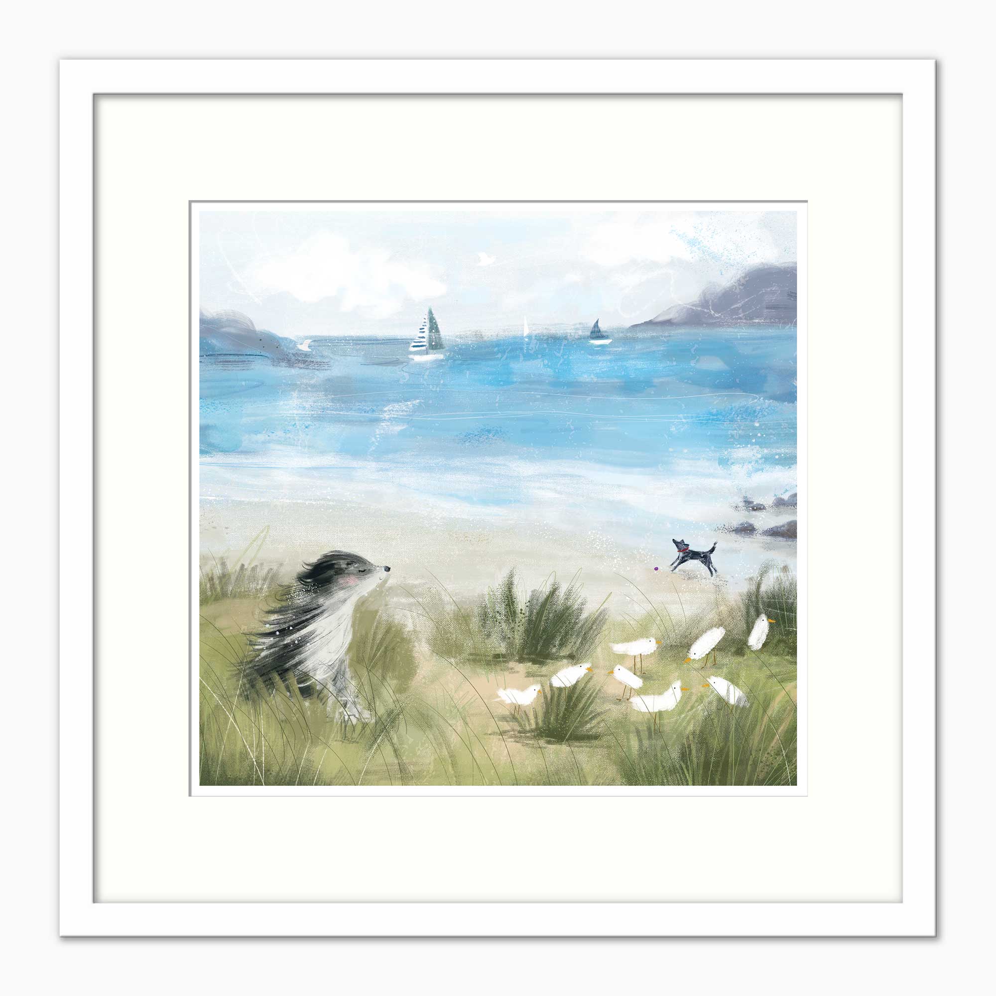WF1382FS - Winston in the Wind Framed Print