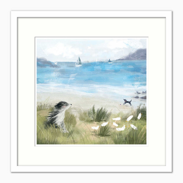 WF1382FS - Winston in the Wind Framed Print