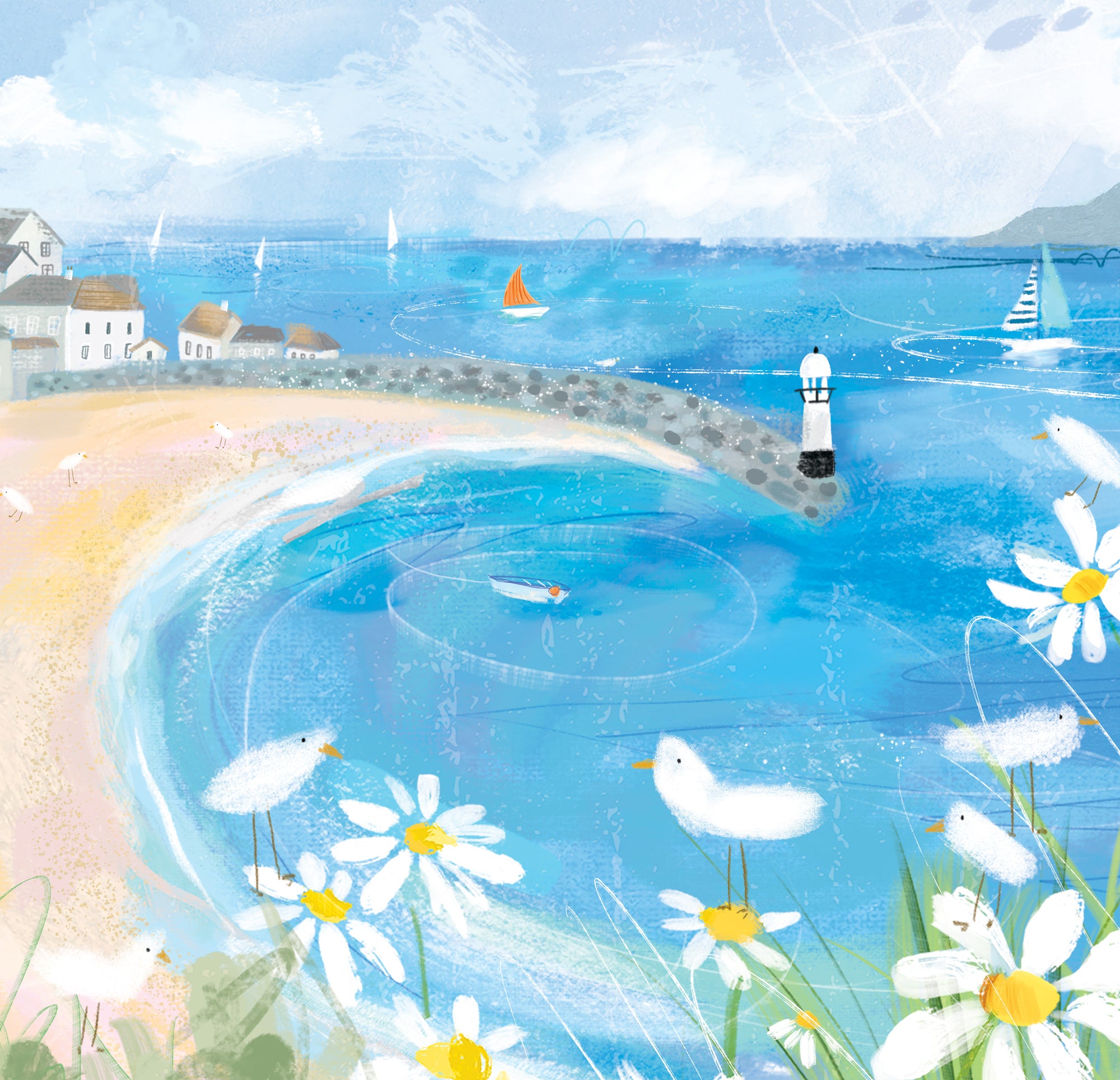 WF1383F - St Ives in Summer Framed Print