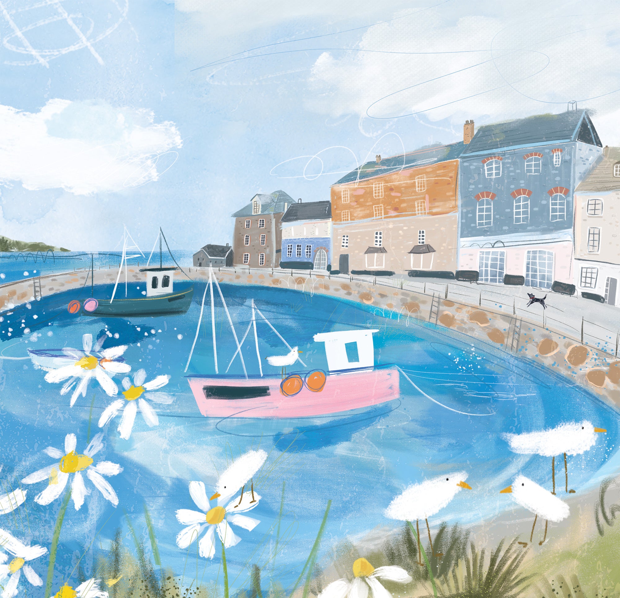 WF1384F - Padstow in Summer Framed Print