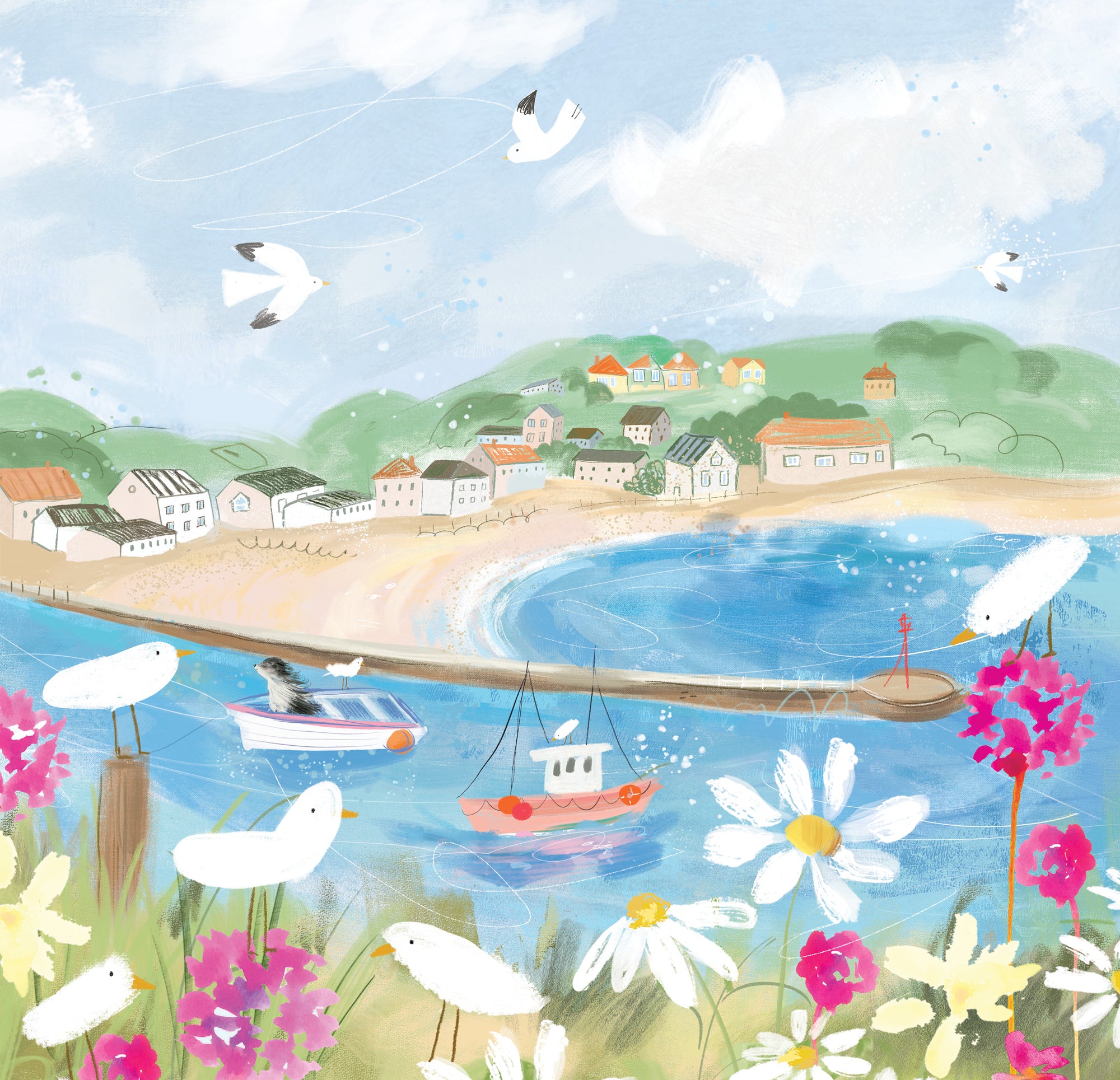 WF1385F - Looe in Summer Framed Print