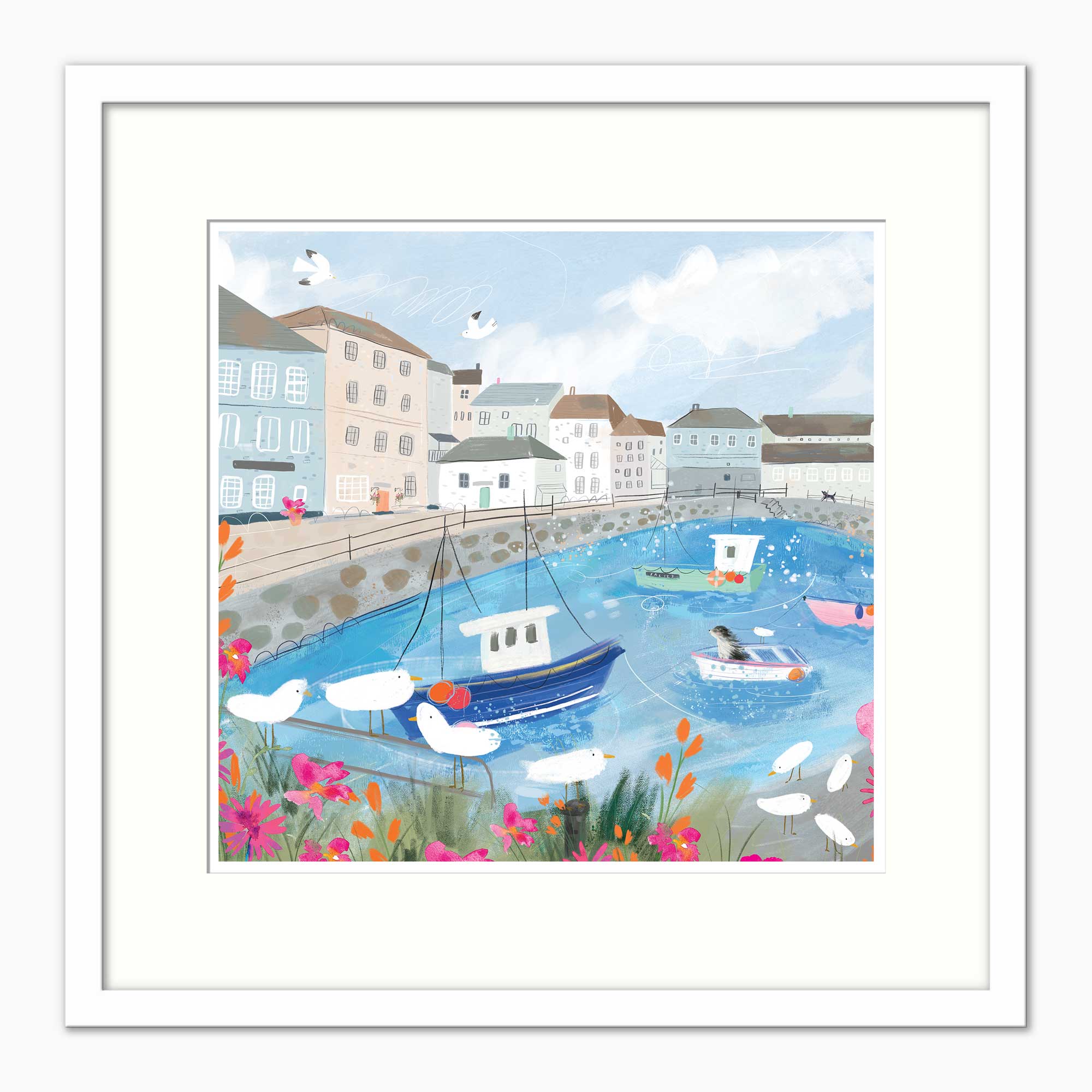 WF1386F - Falmouth in Summer Framed Print