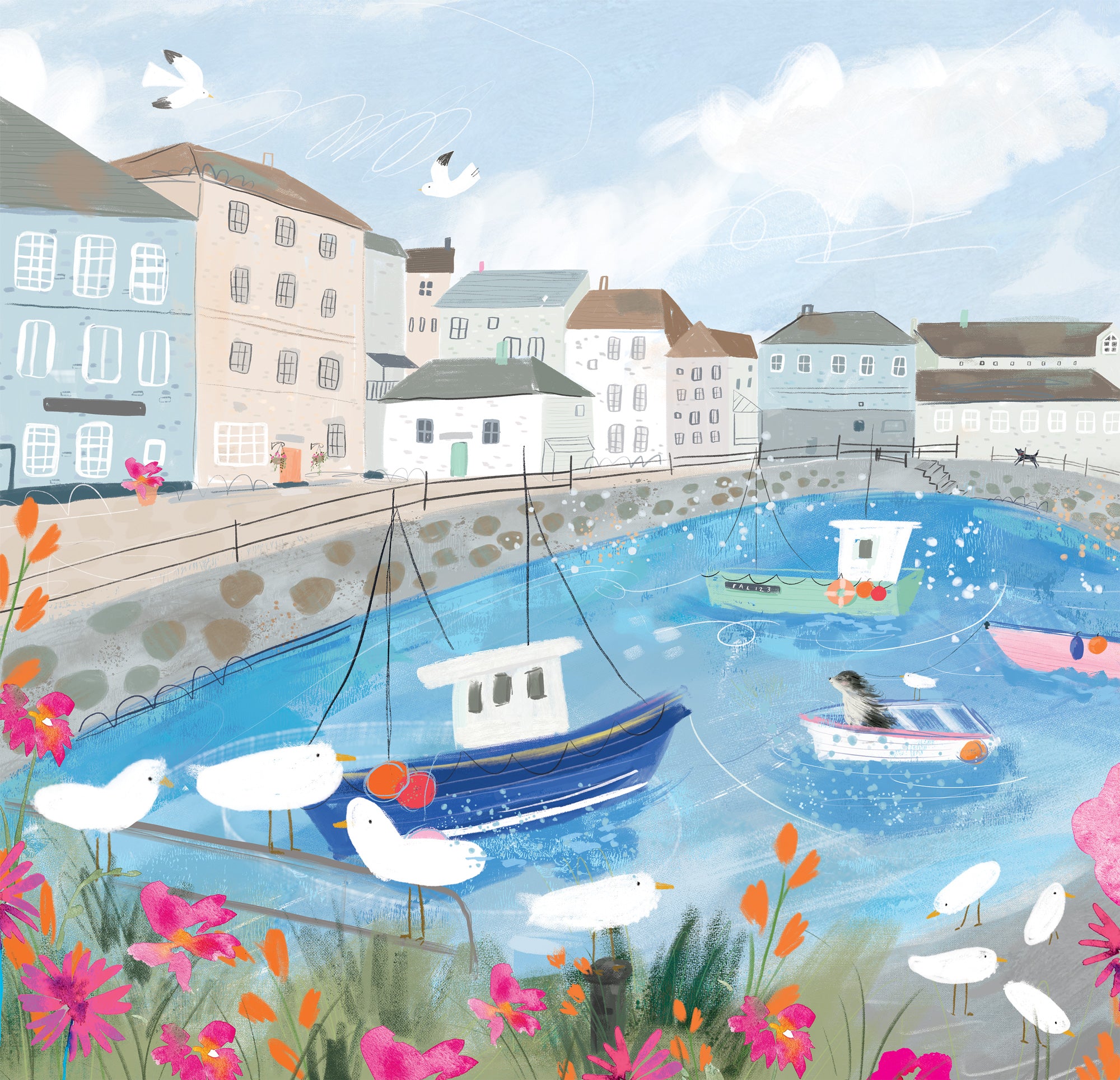 WF1386F - Falmouth in Summer Framed Print