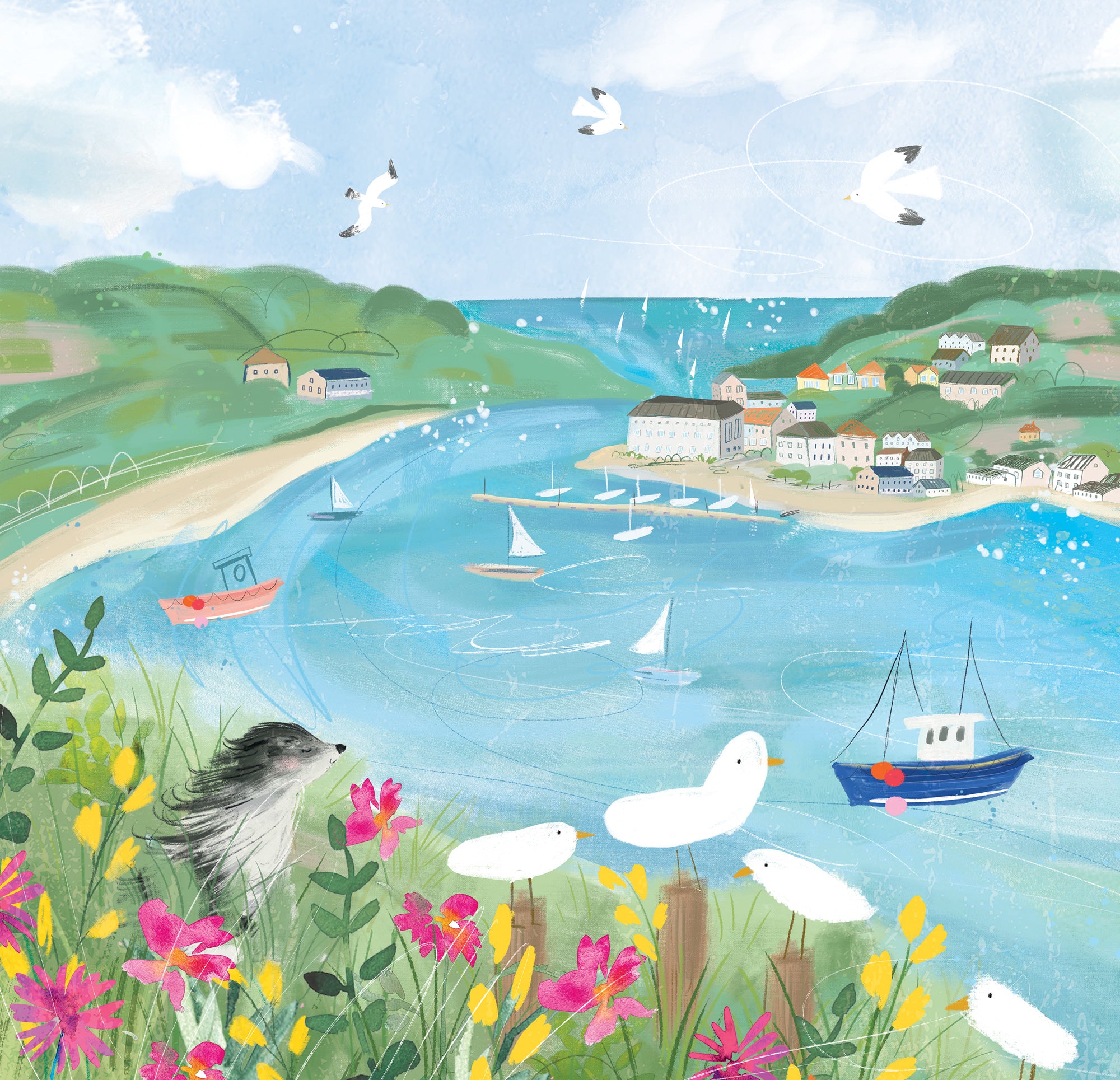 WF1388F - Salcombe in Summer Framed Print