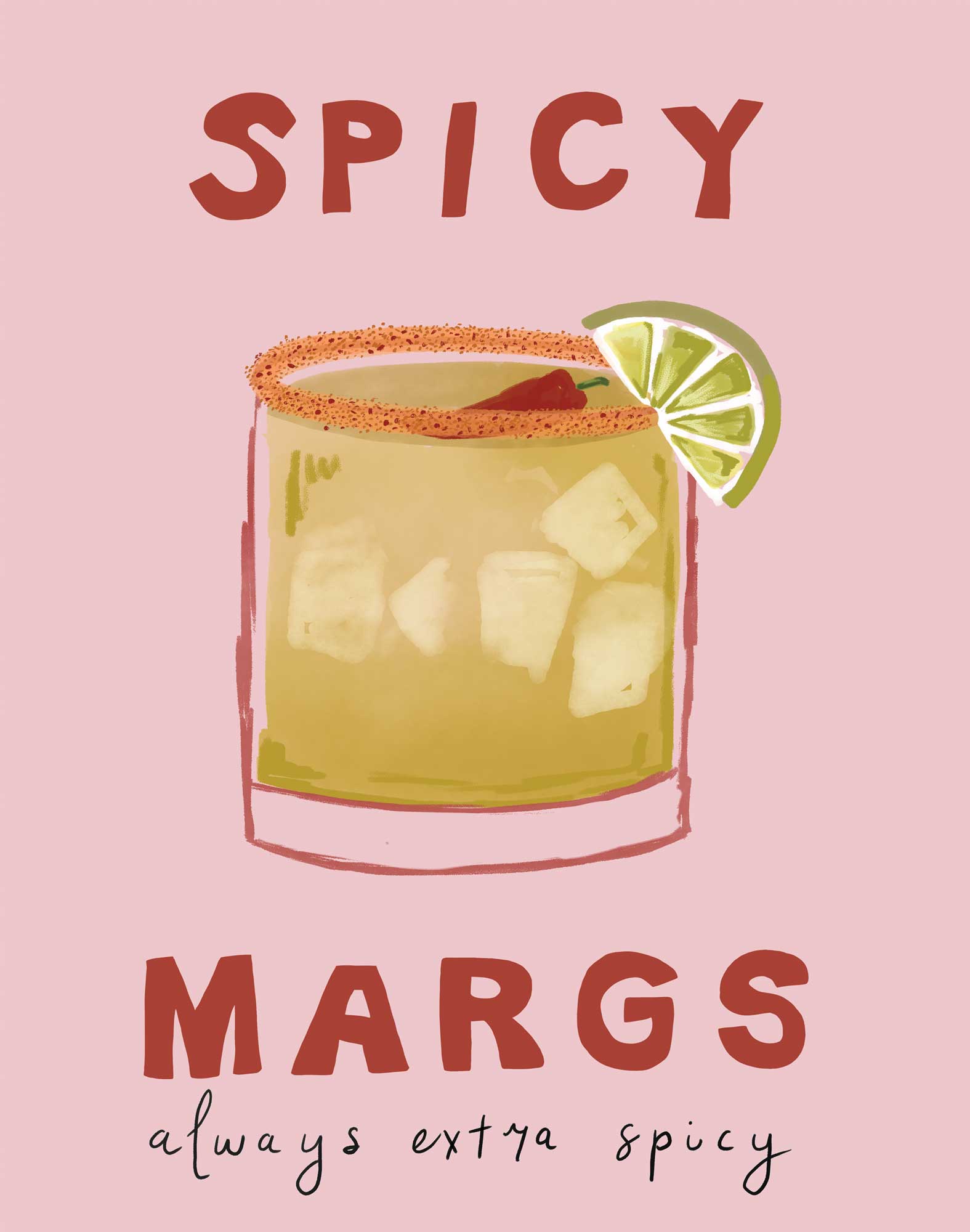 WF1402P - Pink Margs Art Print