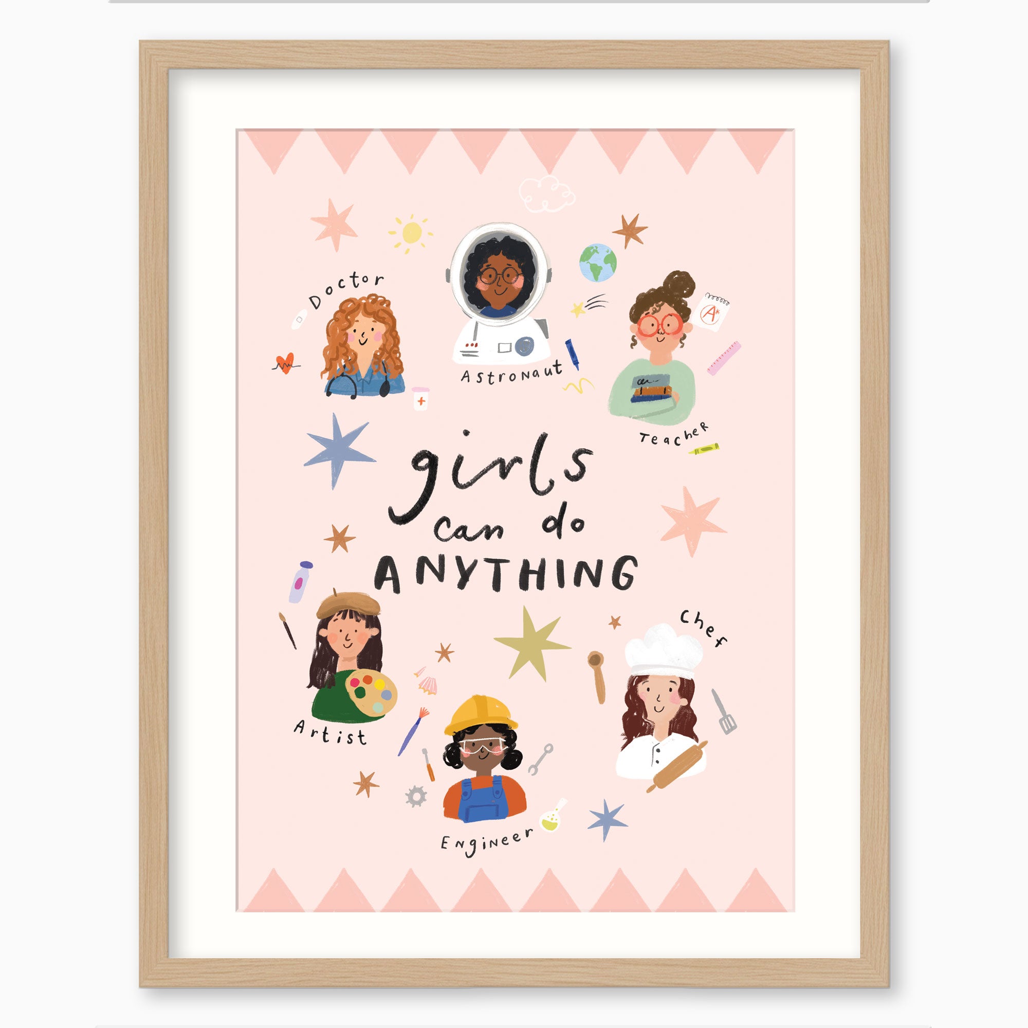WF1413F - Girls Can Do Anything Framed Print