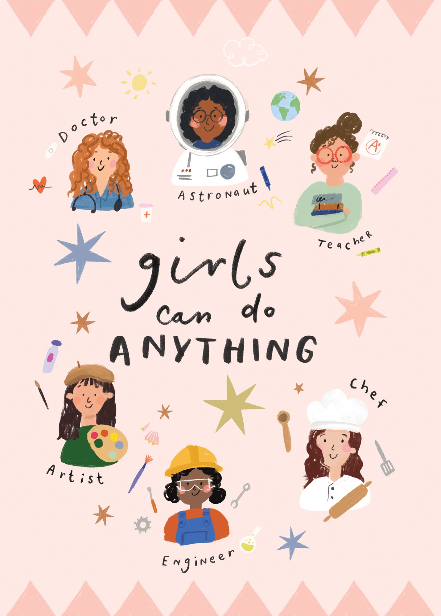 WF1413P - Girls Can Do Anything Art Print