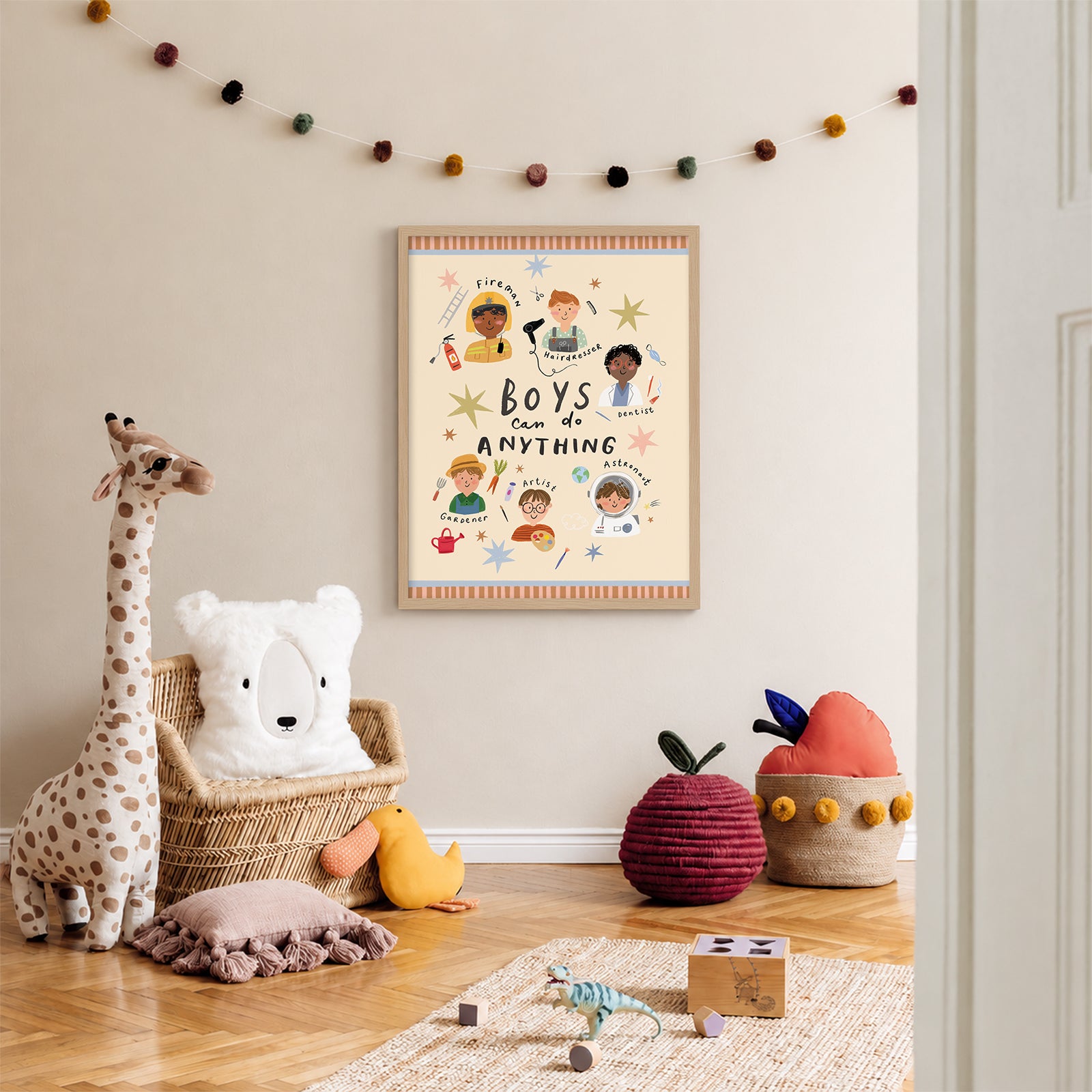 WF1414F - Boys Can Do Anything Framed Print