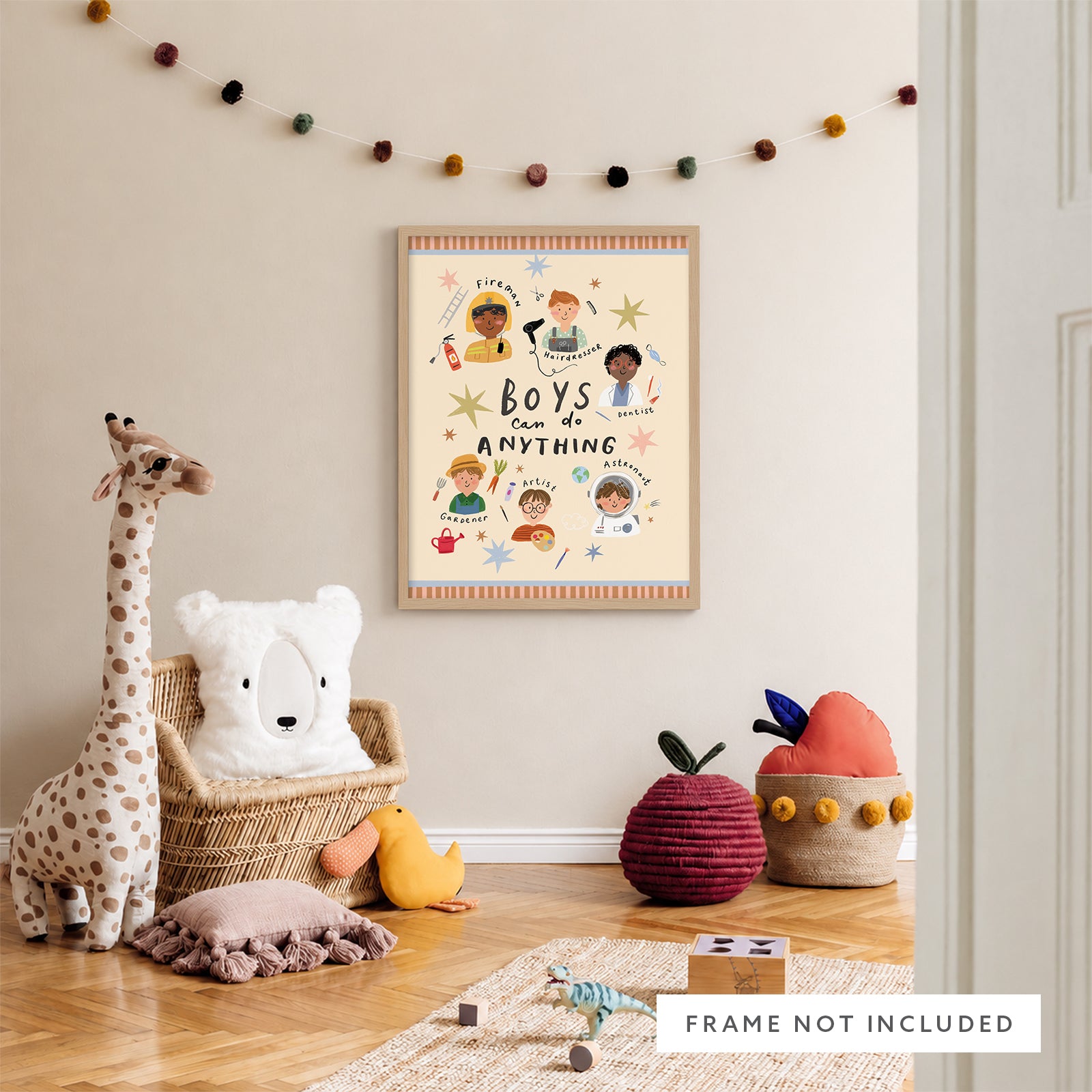WF1414P - Boys Can Do Anything Art Print