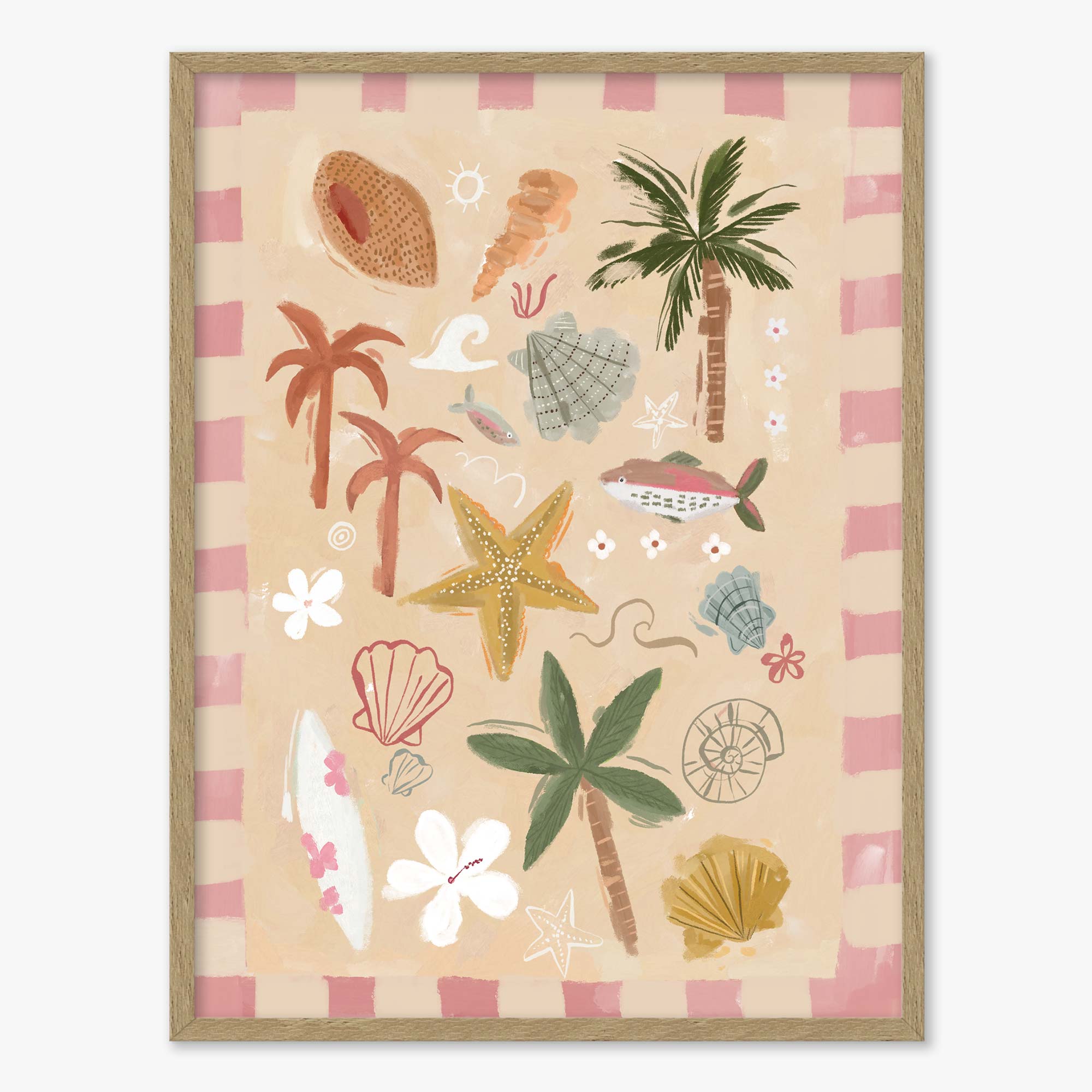 WF1422FL - Ocean Icons Large Framed Print