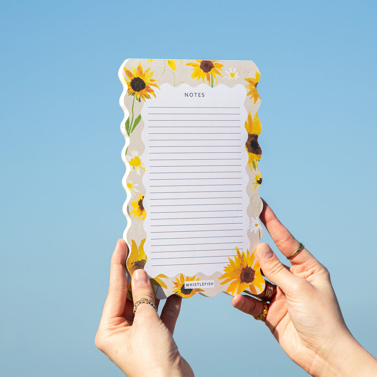 Notepad-WNP05 - Sunflower Bloom Scalloped Notepad-Whistlefish