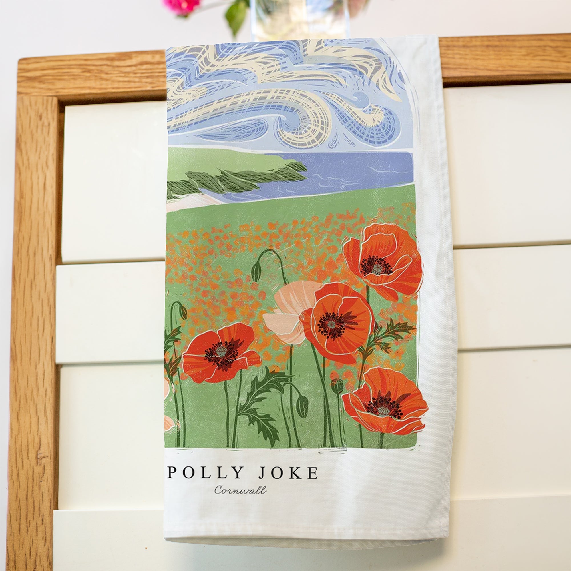 Tea Towel-WTT259 - Polly Joke Arched Lino Tea Towel-Whistlefish