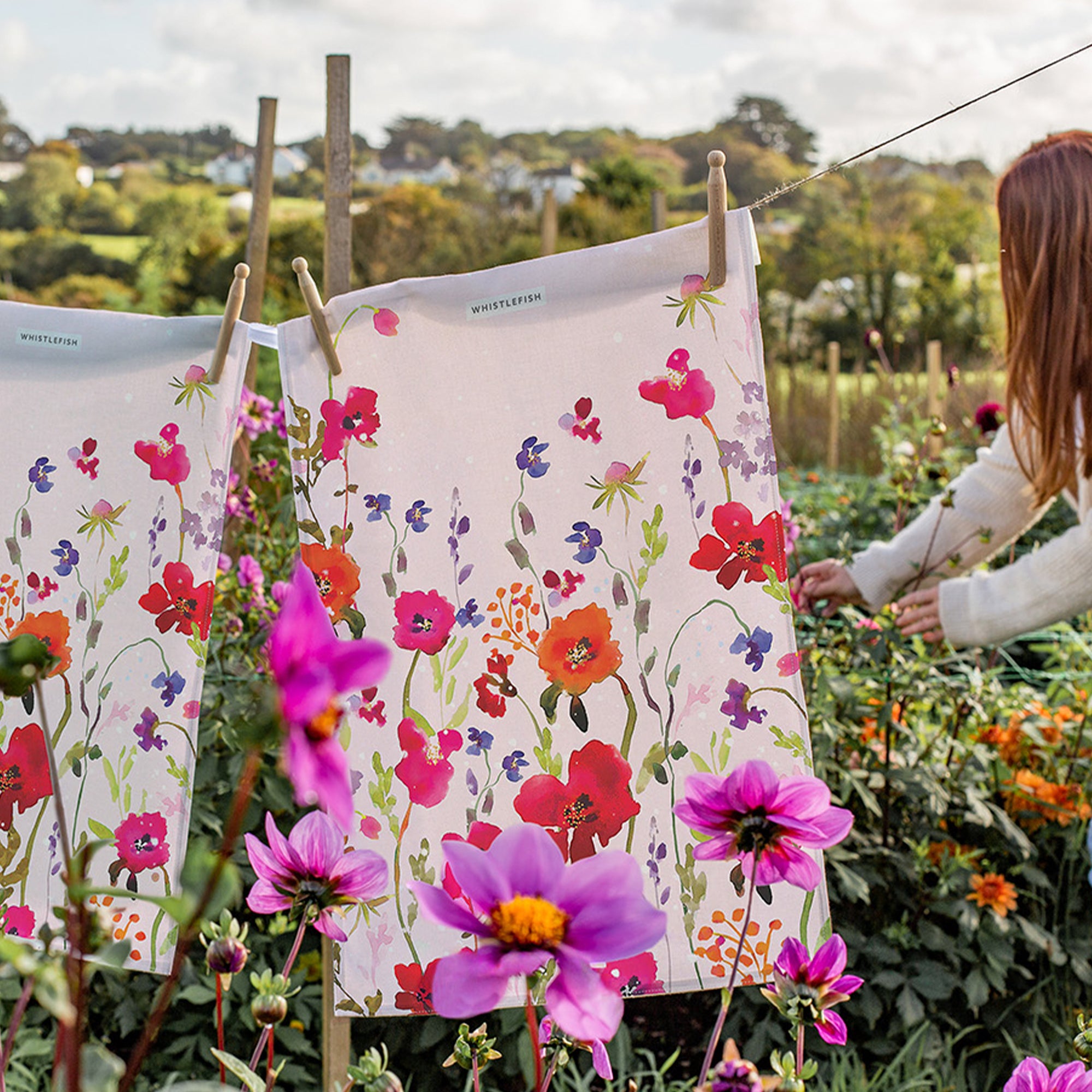 Tea Towel-WTT299 - Wildflower Whispers Tea Towel-Whistlefish
