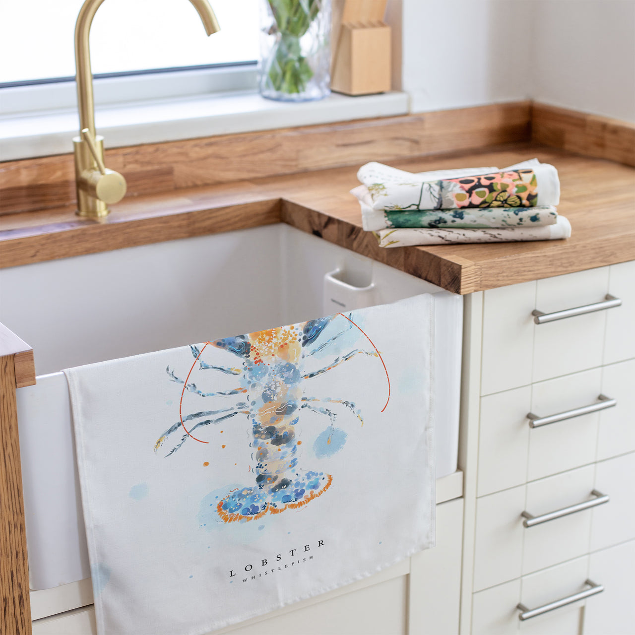 Tea Towel-WTT331 - Lobster Tea Towel-Whistlefish