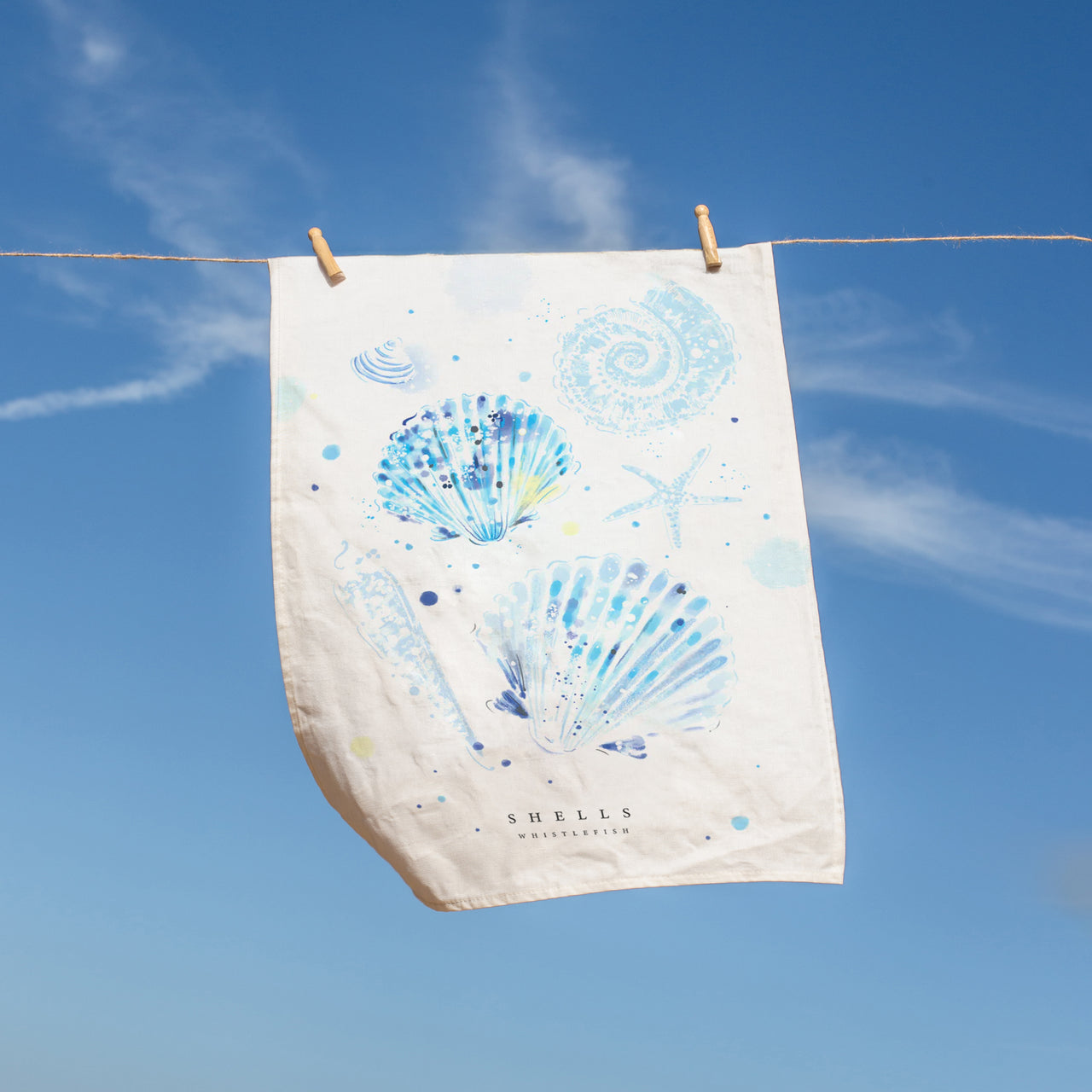 Tea Towel-WTT333 - Sea Shells Tea Towel-Whistlefish