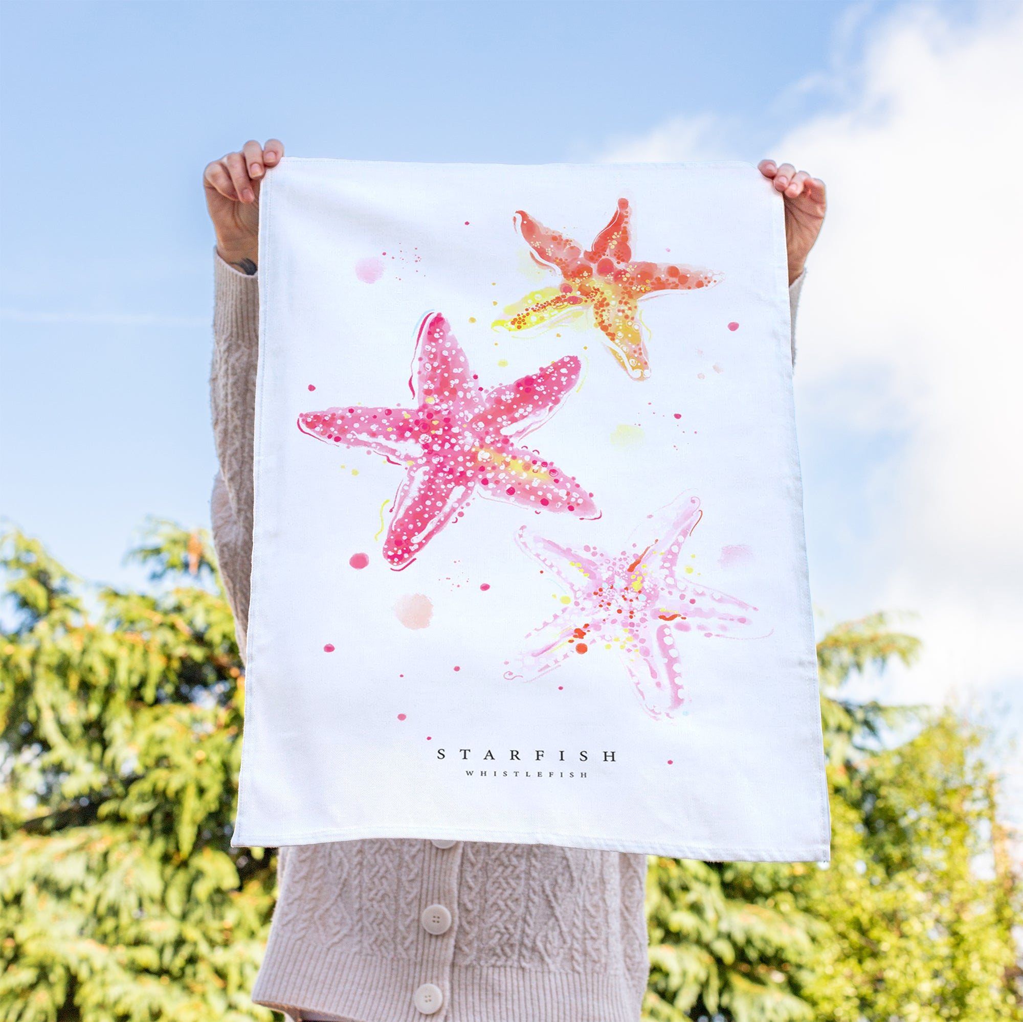 Tea Towel-WTT335 - Starfish Tea Towel-Whistlefish
