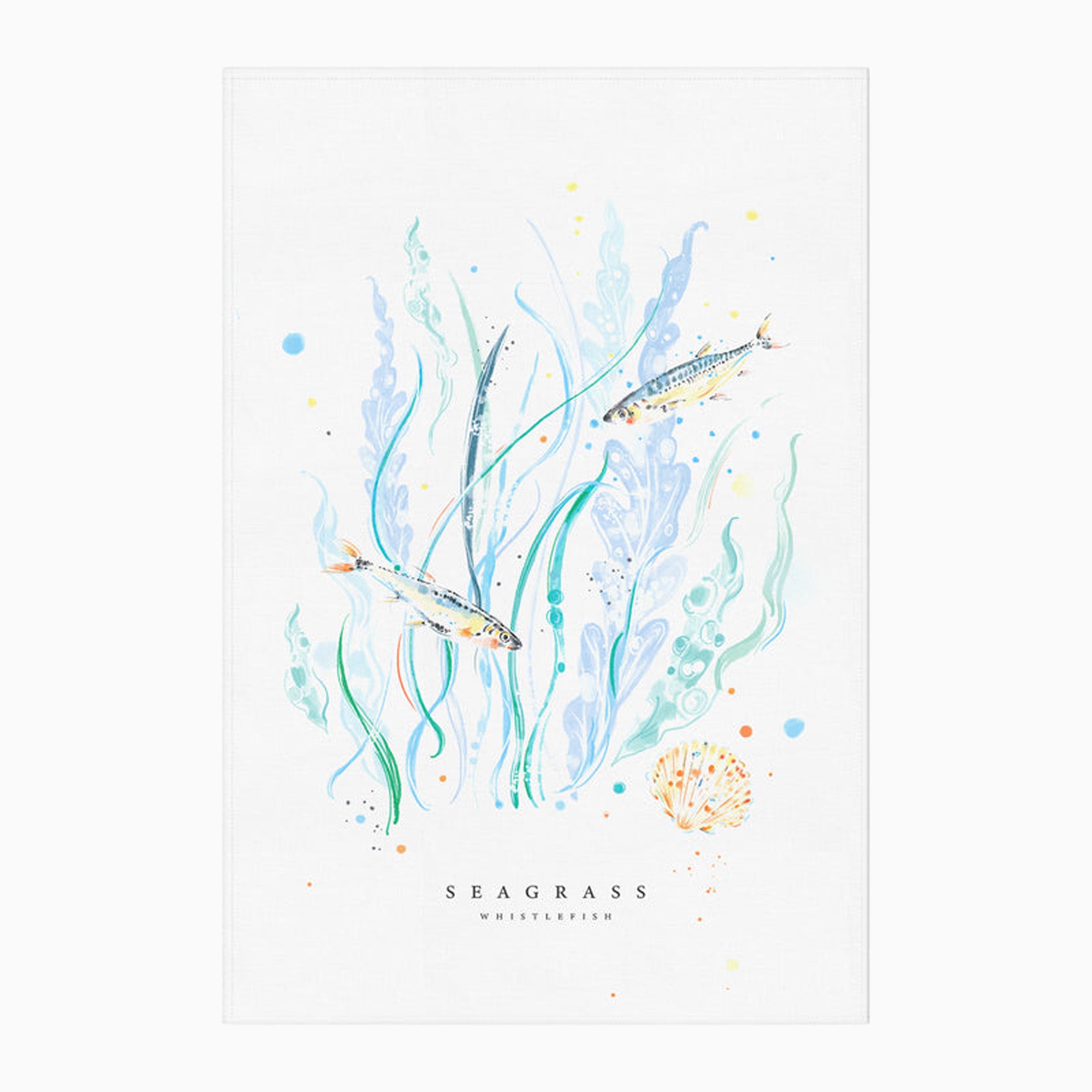 Tea Towel-WTT336 - Seagrass Swimming Tea Towel-Whistlefish