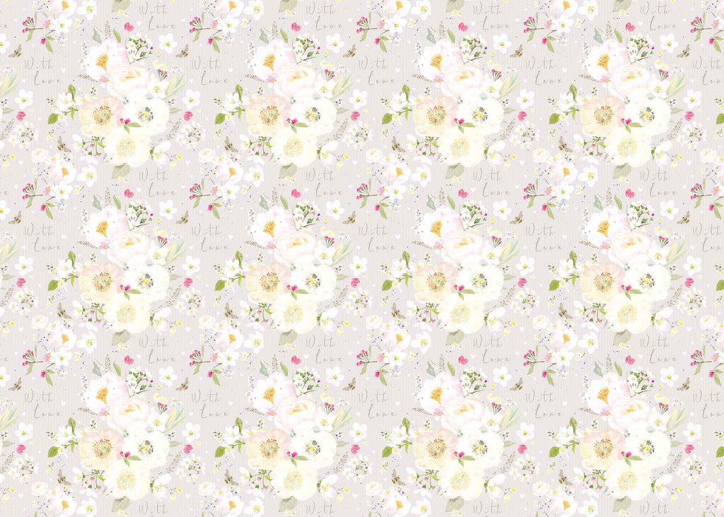 Wrapping Paper - GWP08 - Wedding Flowers Cream Wrapping Paper - Wedding Flowers Cream Wrapping Paper - Whistlefish