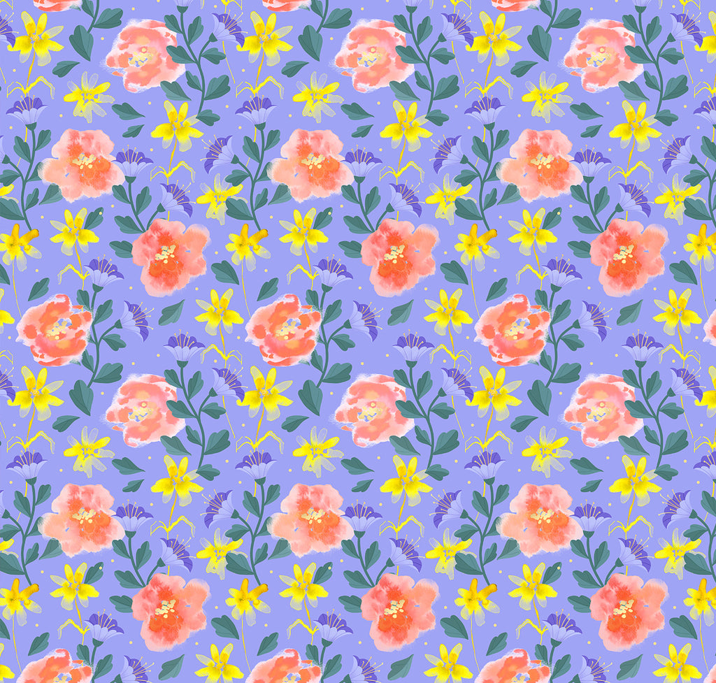 Wrapping Paper-GWP100 - Lilac Floral Wrapping Paper-Whistlefish