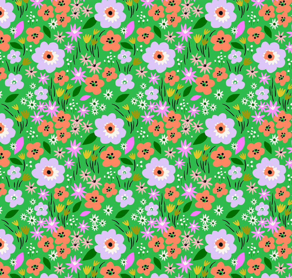 Wrapping Paper-GWP105 - Bright Green floral Wrapping Paper-Whistlefish