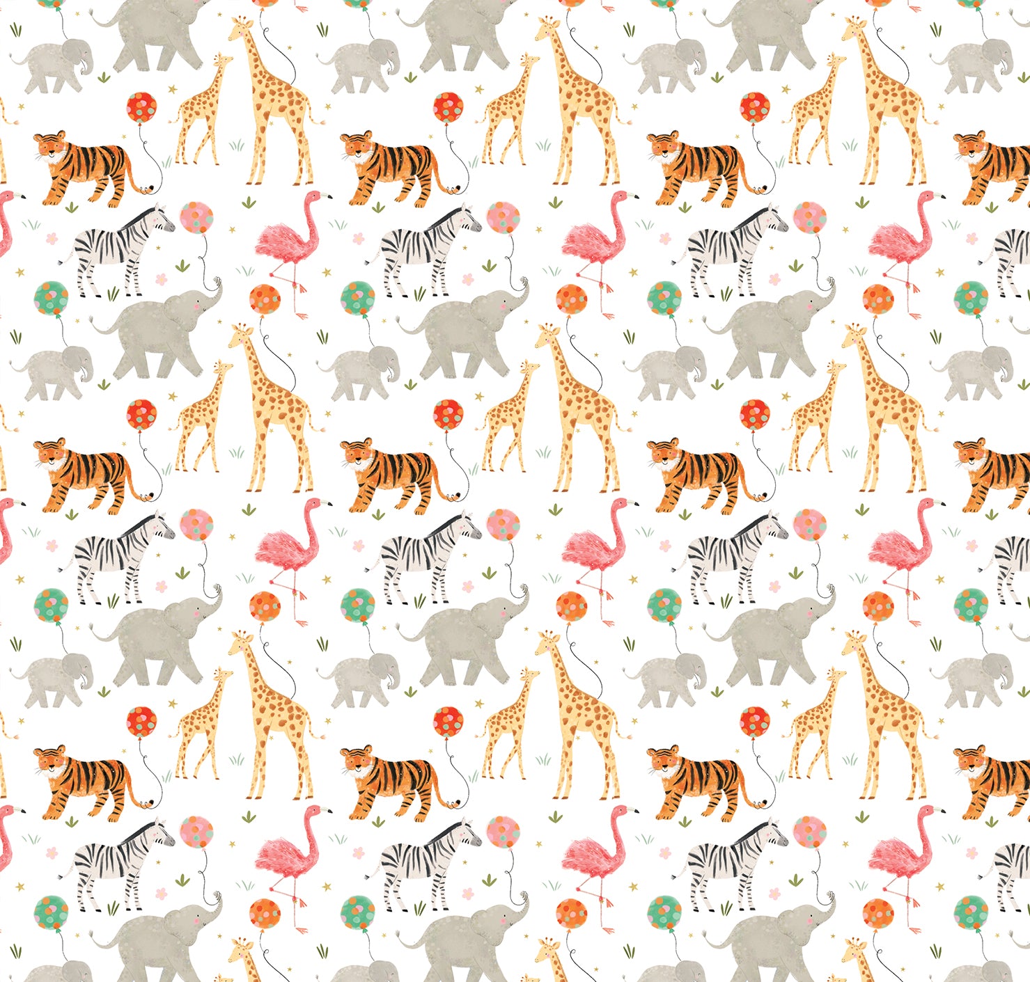 Wrapping Paper-GWP119 - Zoo Party Wrapping Paper-Whistlefish