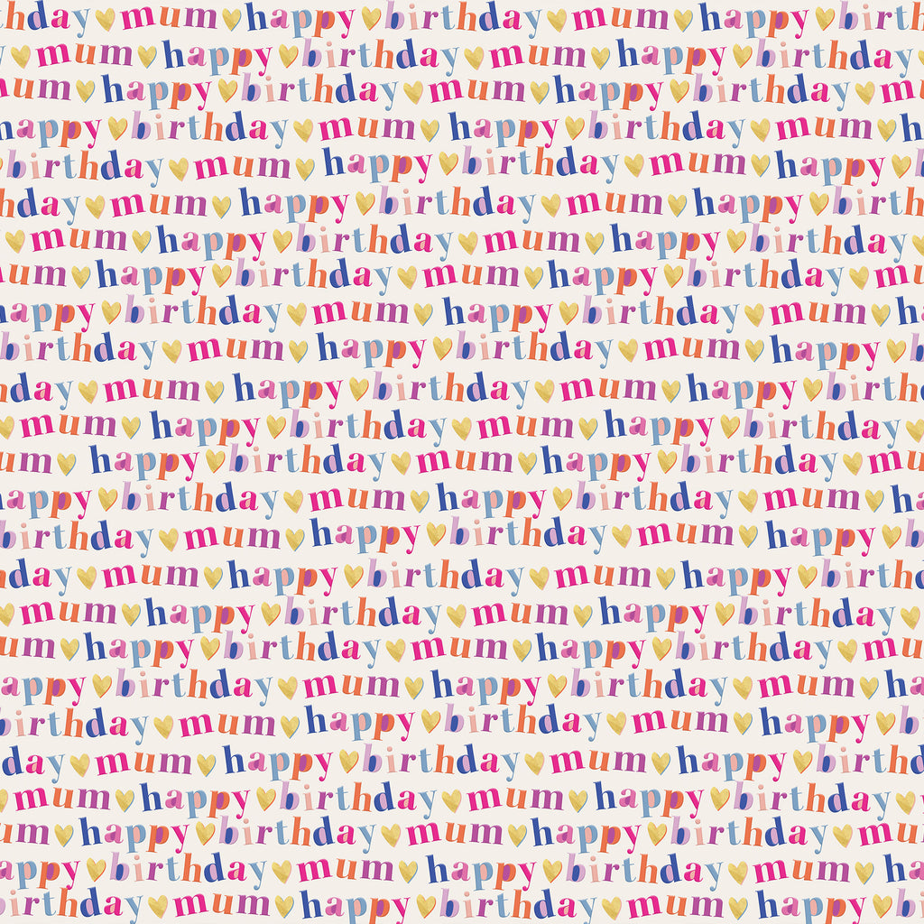 Wrapping Paper-GWP121 - Happy Birthday Mum Wrapping Paper-Whistlefish