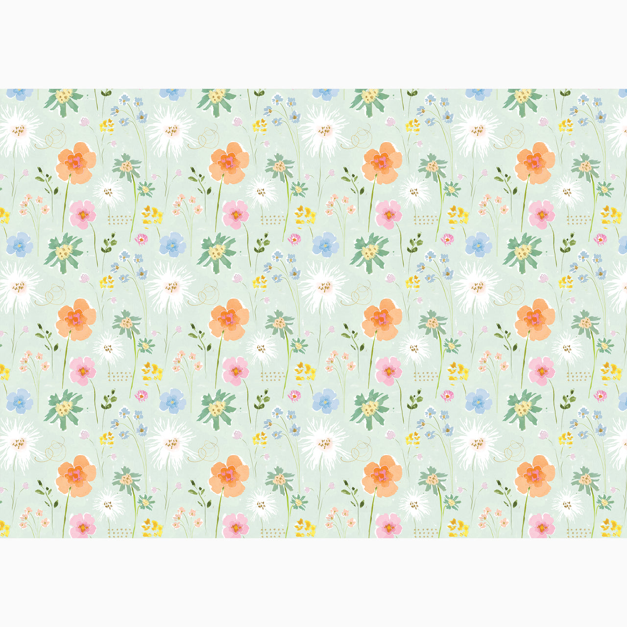 Wrapping Paper-GWP129 - Mint Meadow Wrapping Paper-Whistlefish