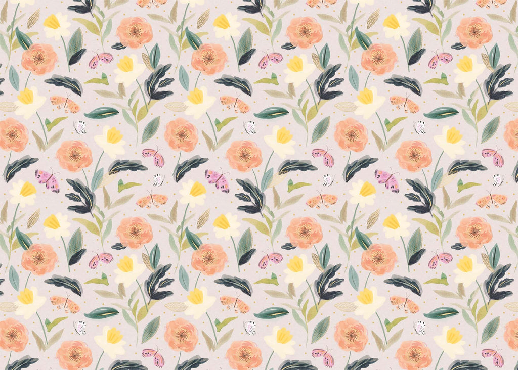 Wrapping Paper - GWP19 - Butterfly Floral Wrapping Paper - Butterfly Floral Wrapping Paper - Whistlefish