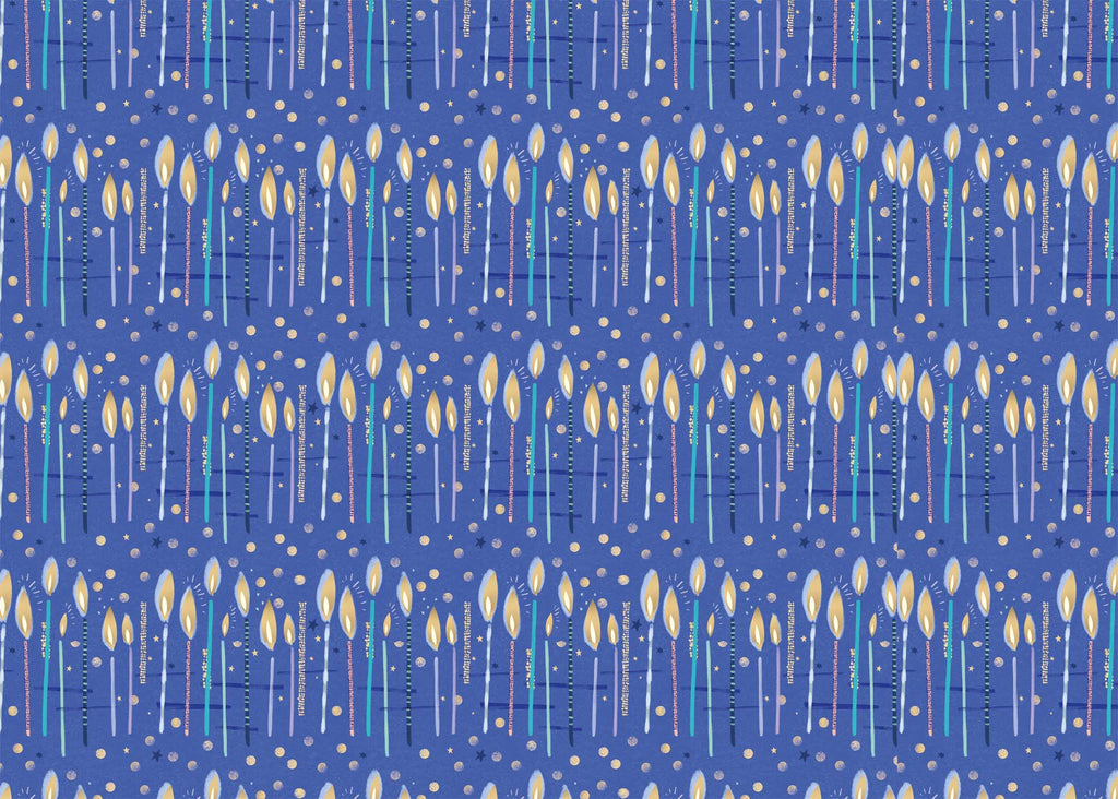 Wrapping Paper - GWP33 - Blue Candles Wrapping Paper - Blue Candles Wrapping Paper - Whistlefish