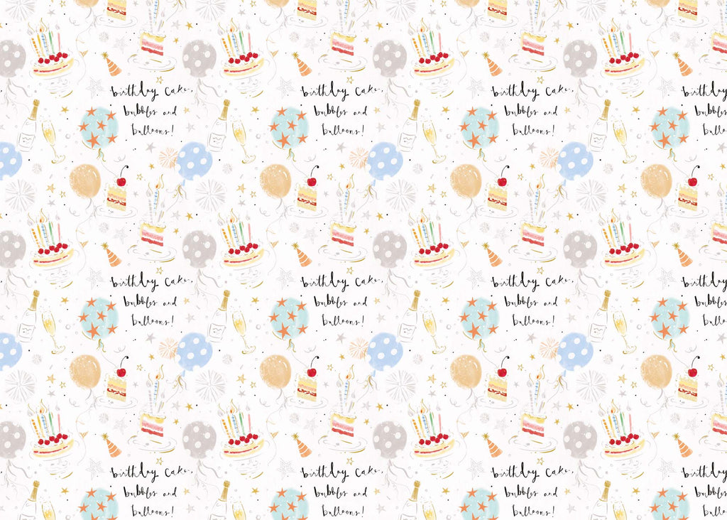 Wrapping Paper - GWP35 - Cake, Bubbles & Balloons Wrapping Paper - Cake, Bubbles & Balloons Wrapping Paper - Whistlefish