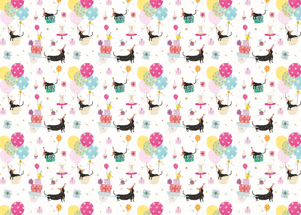 Wrapping Paper - GWP39 - Sausage Dog Party Wrapping Paper - Sausage Dog Party Wrapping Paper - Whistlefish