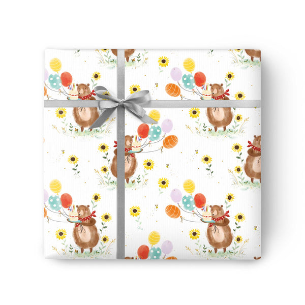 Wrapping Paper - GWP48 - Bear & Balloons Wrapping Paper - Bear & Balloons Wrapping Paper - Whistlefish