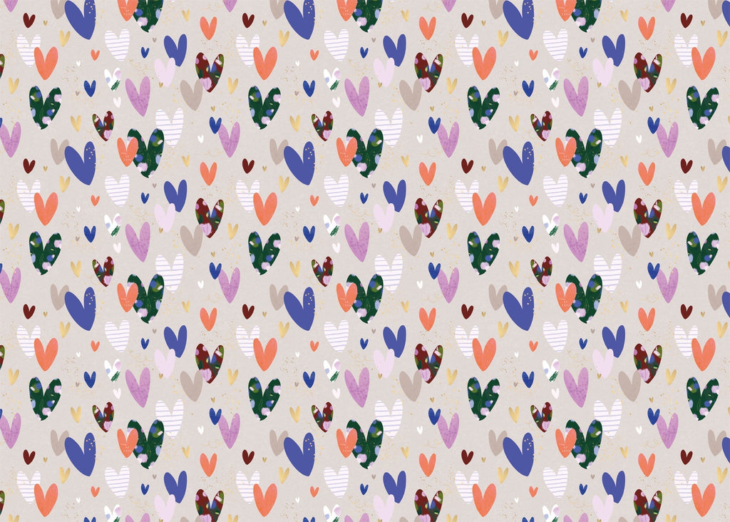 Wrapping Paper - GWP63 - Grey Heart Wrapping Paper - Grey Heart Wrapping Paper - Whistlefish