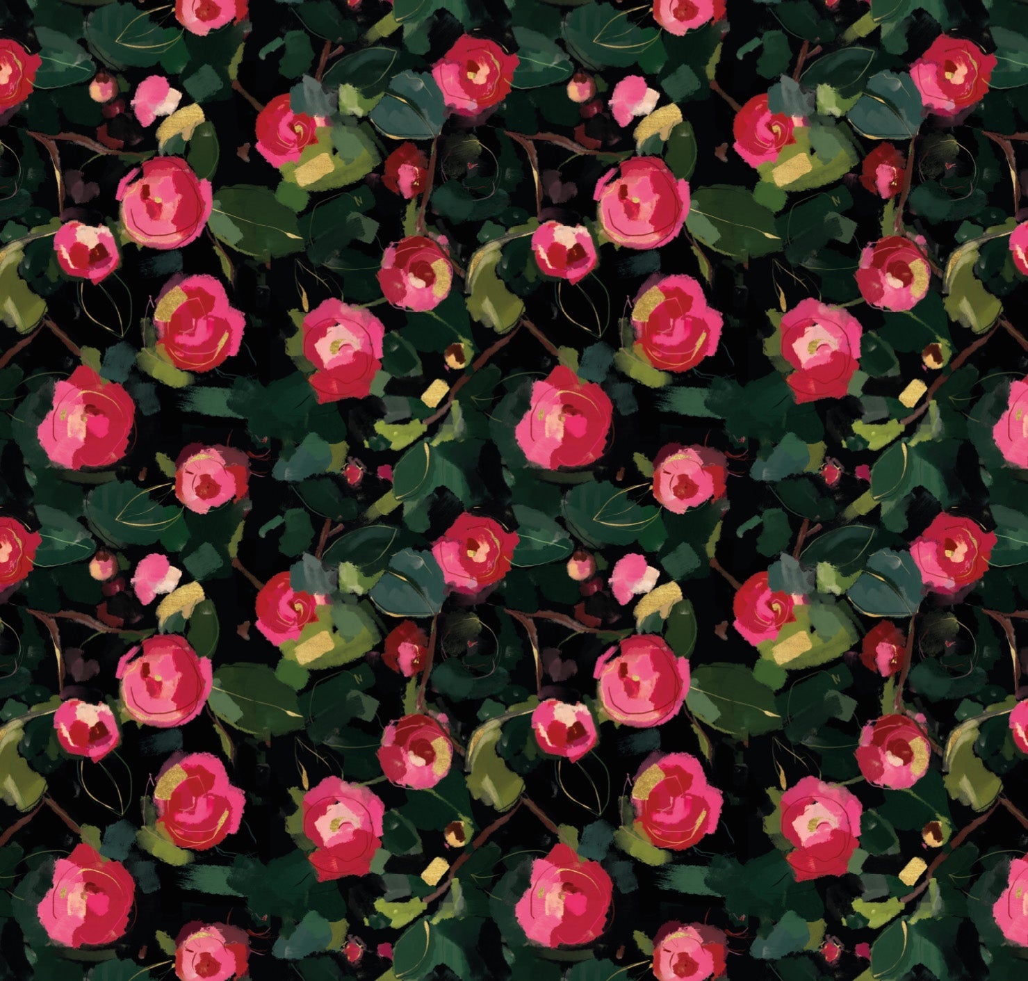 Wrapping Paper - GWP77 - Dark Winter Camellia Wrapping Paper - Dark Winter Camellia Dark Wrapping Paper - Whistlefish