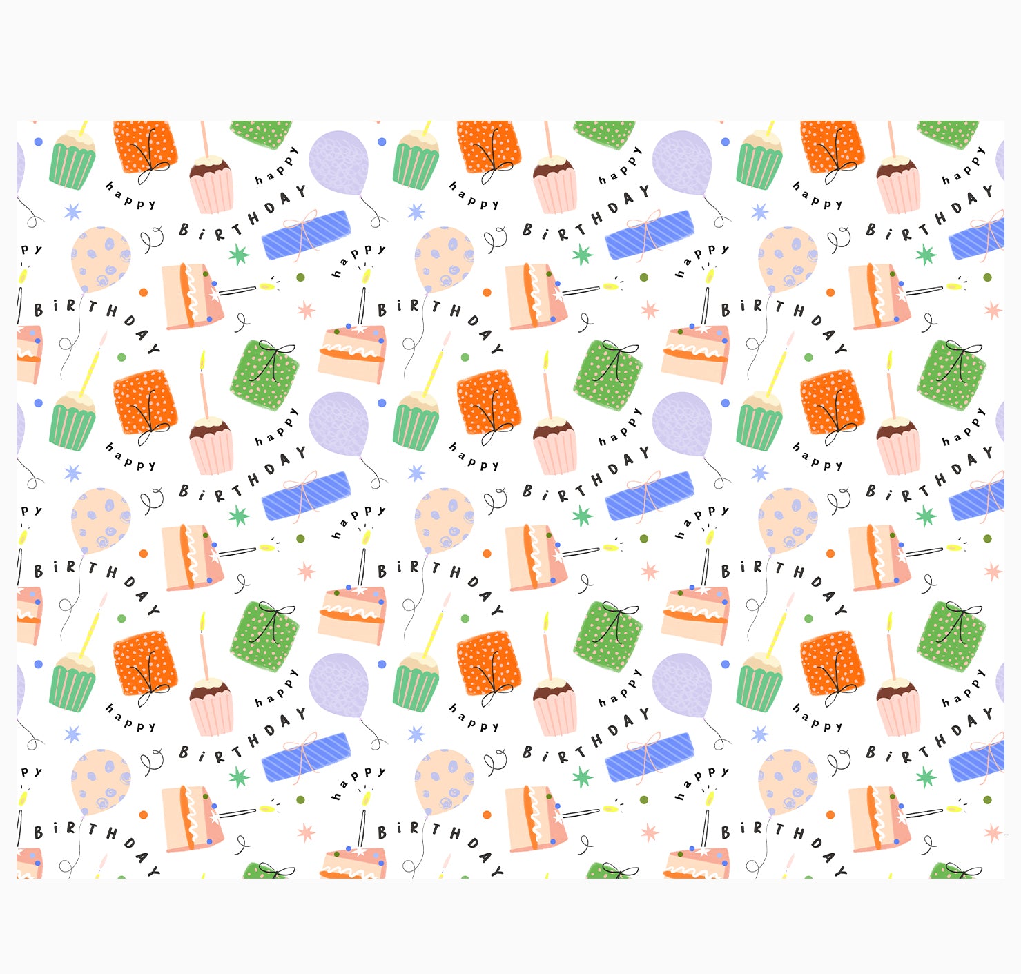 Wrapping Paper-GWP82 - Cakes & Presents Wrapping Paper-Whistlefish