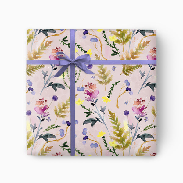 Wrapping Paper-GWP88 - Blue Poppy & Thyme Wrapping Paper-Whistlefish