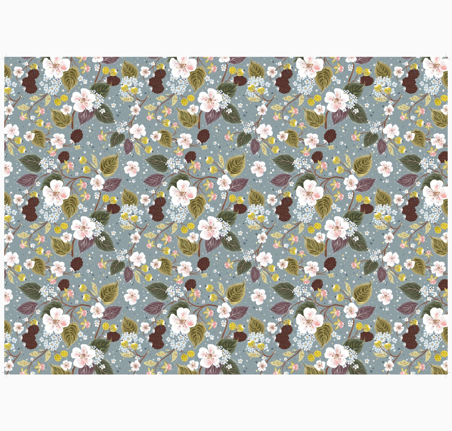 Wrapping Paper-GWP90 - Celtic Forest Blackberries Wrapping Paper-Whistlefish
