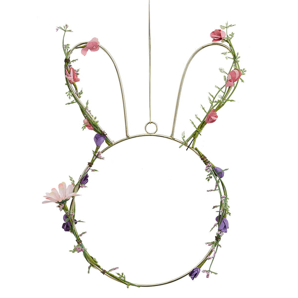 Wreath - HOP-117 - Contemporary Easter Bunny Wreath - Contemporary Easter Bunny Wreath with Foliage - Whistlefish