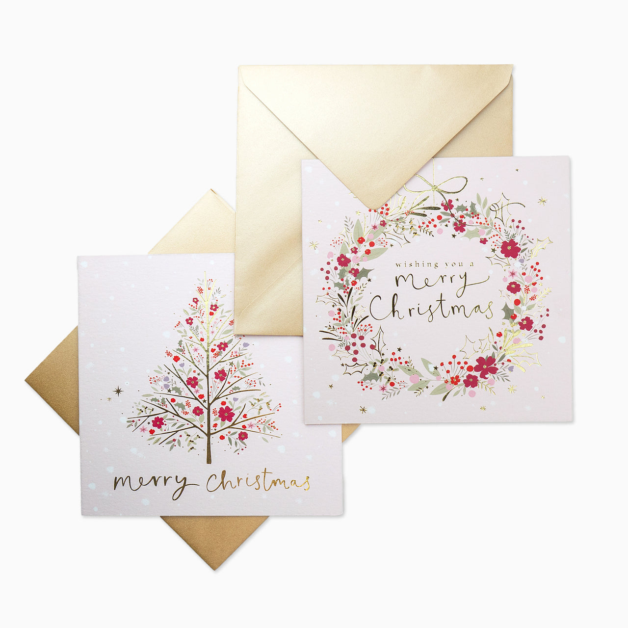 Christmas Card Pack-XPK26-001 - Blush Floral Christmas Card Pack-Whistlefish