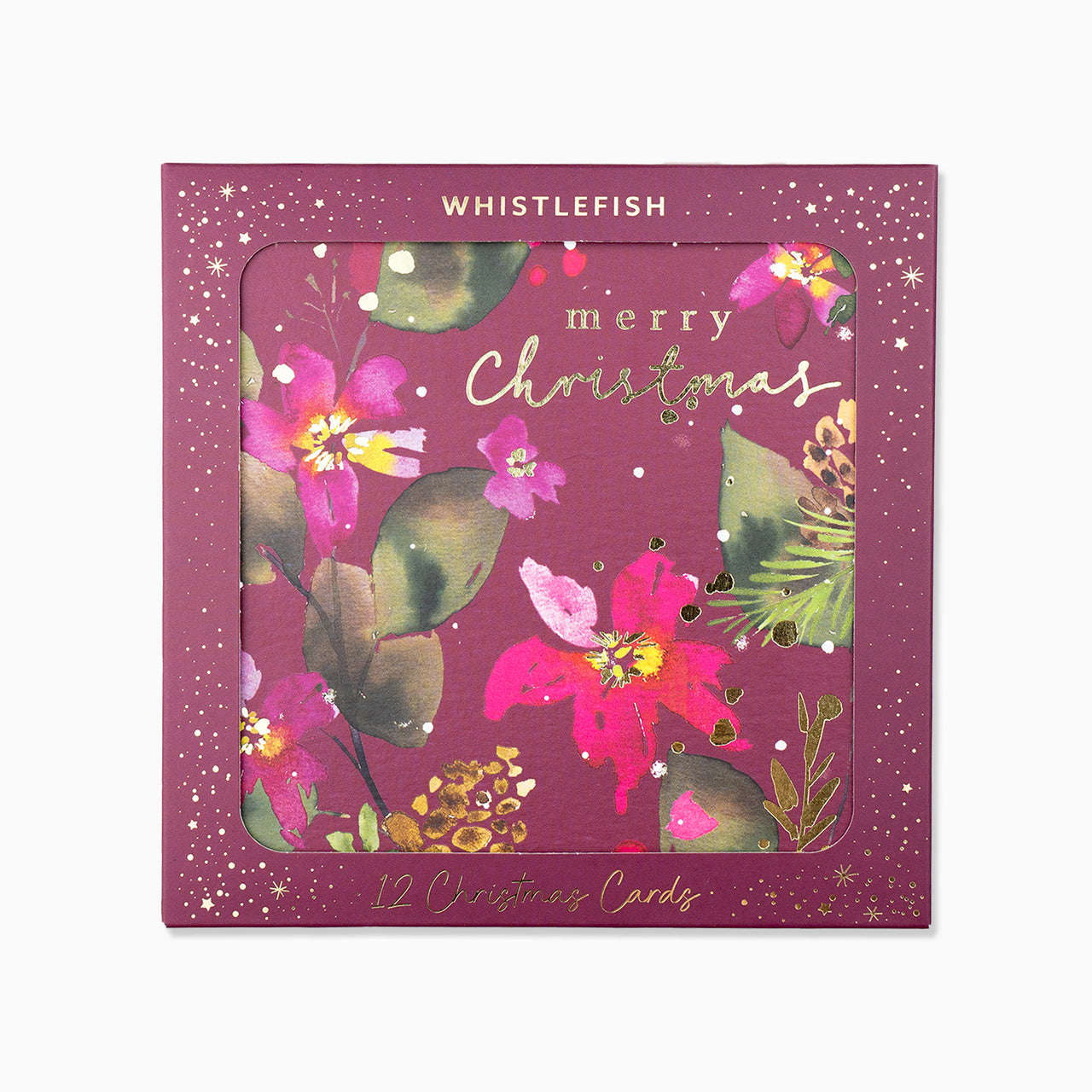 Christmas Card Pack-XPK26-002 - Deep Winter Floral Christmas Card Pack-Whistlefish