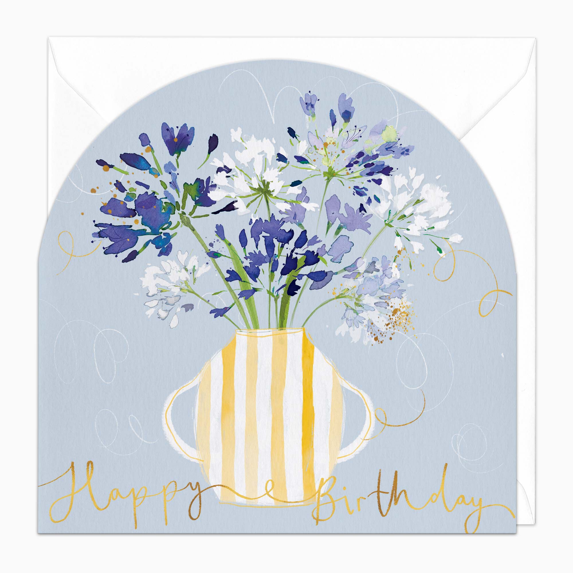 Greeting Card-H113 - Aganpanthus Vase Arch Birthday Card-Whistlefish