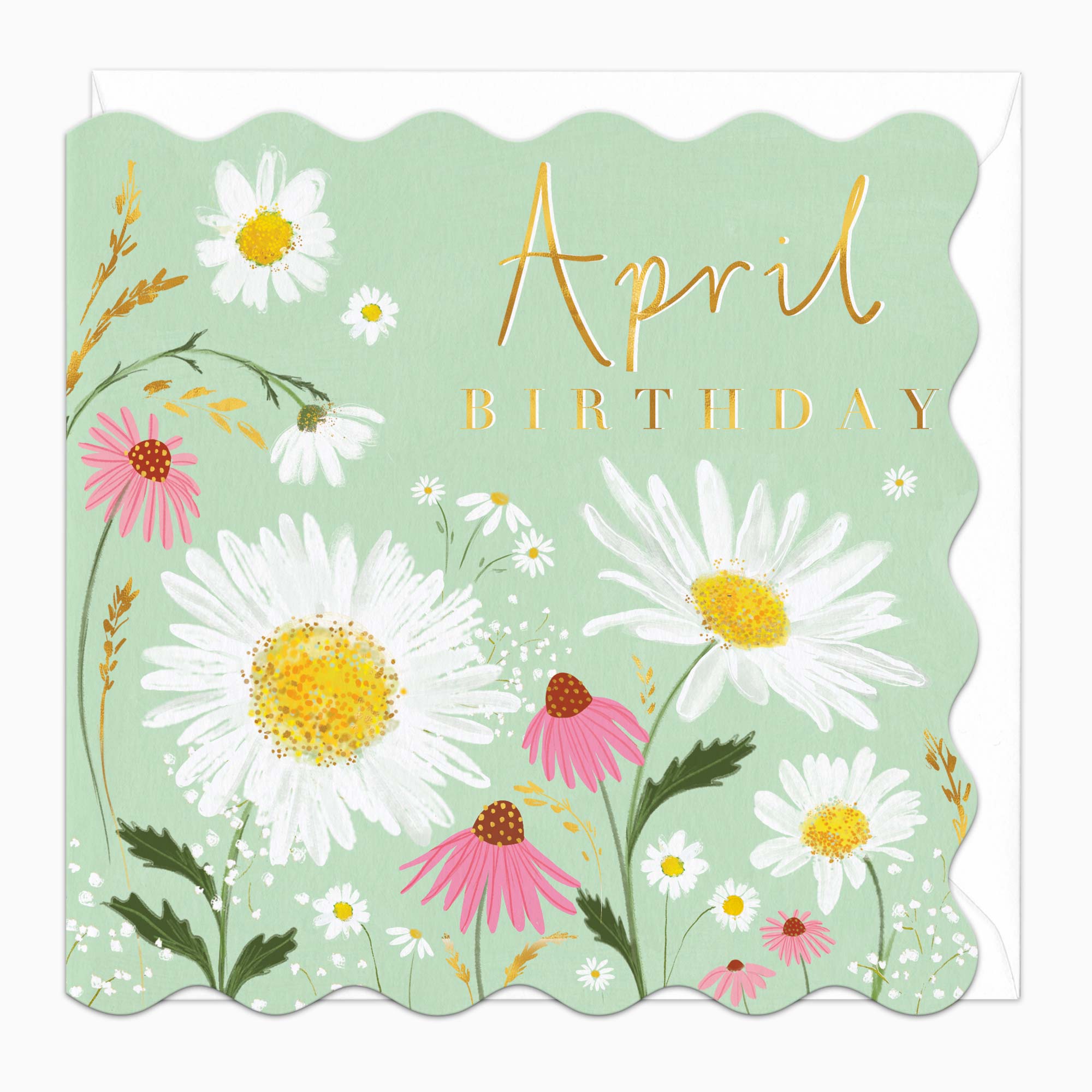 Greeting Card-H017 - April Floral Birthday Card-Whistlefish