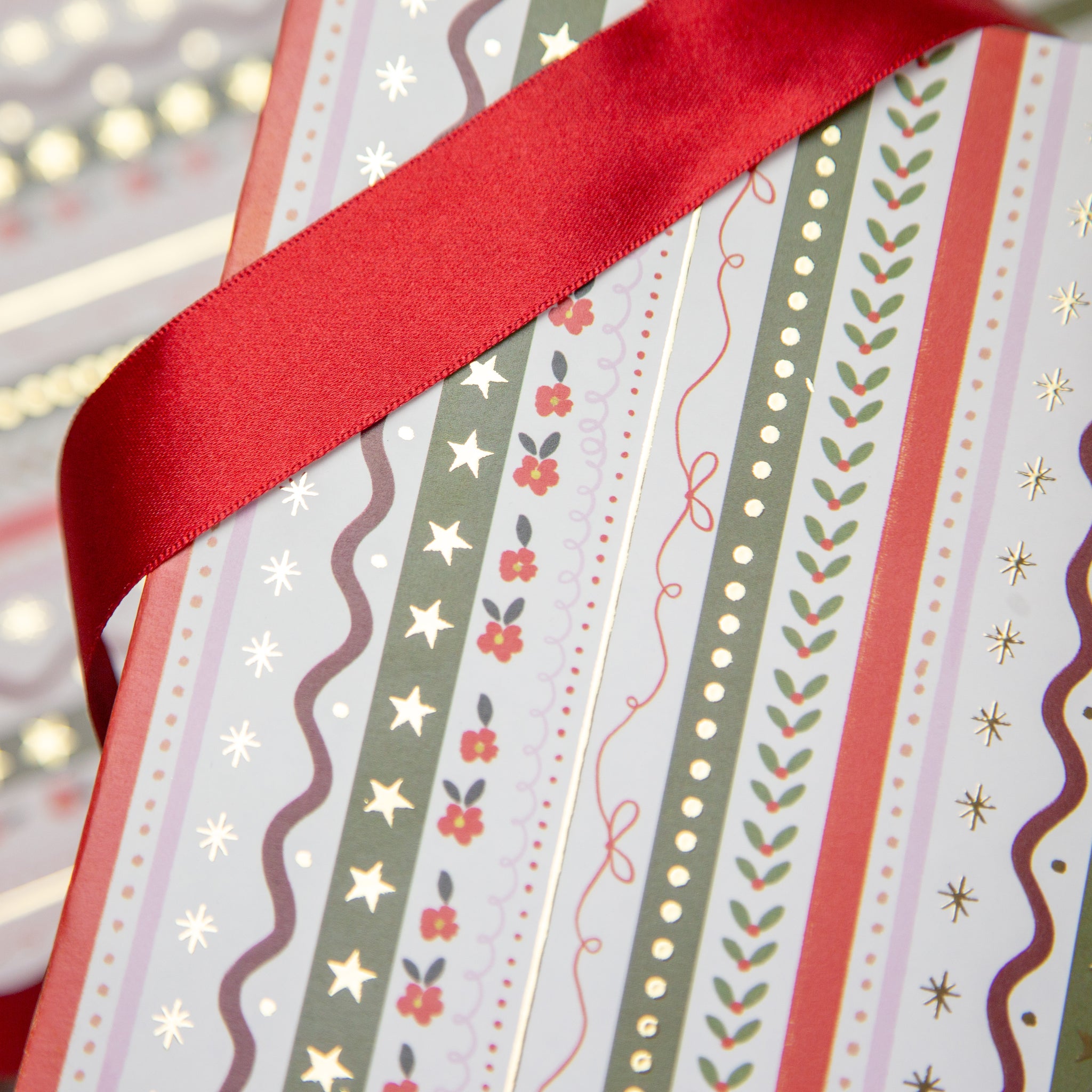 FCWP007 - Sugarplum Stripe Foiled Wrapping Paper