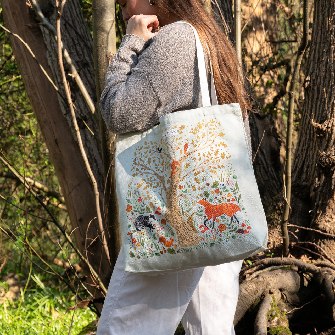 Tote Bag-WTB92 - Autumn Animals Tote Bag-Whistlefish