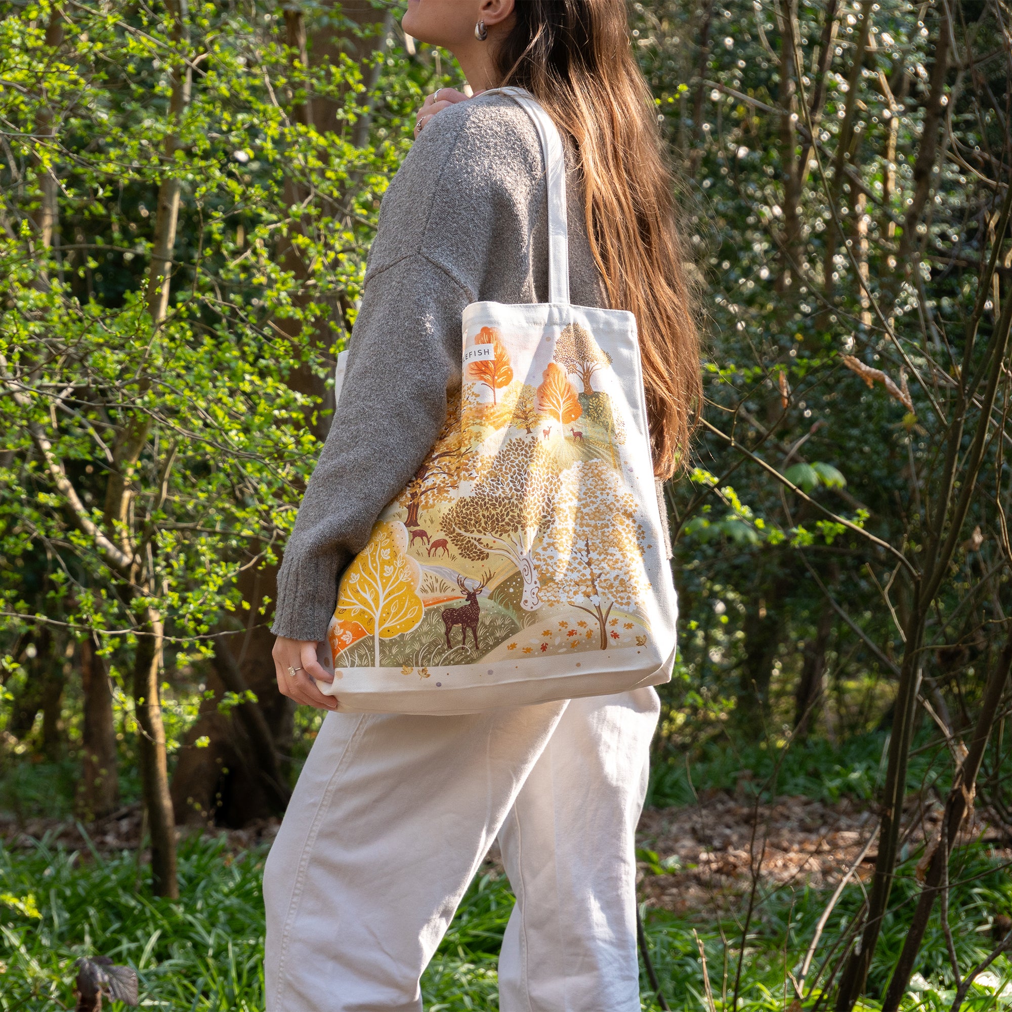 Tote Bag-WTB91 - Autumn Woodland Tote Bag-Whistlefish