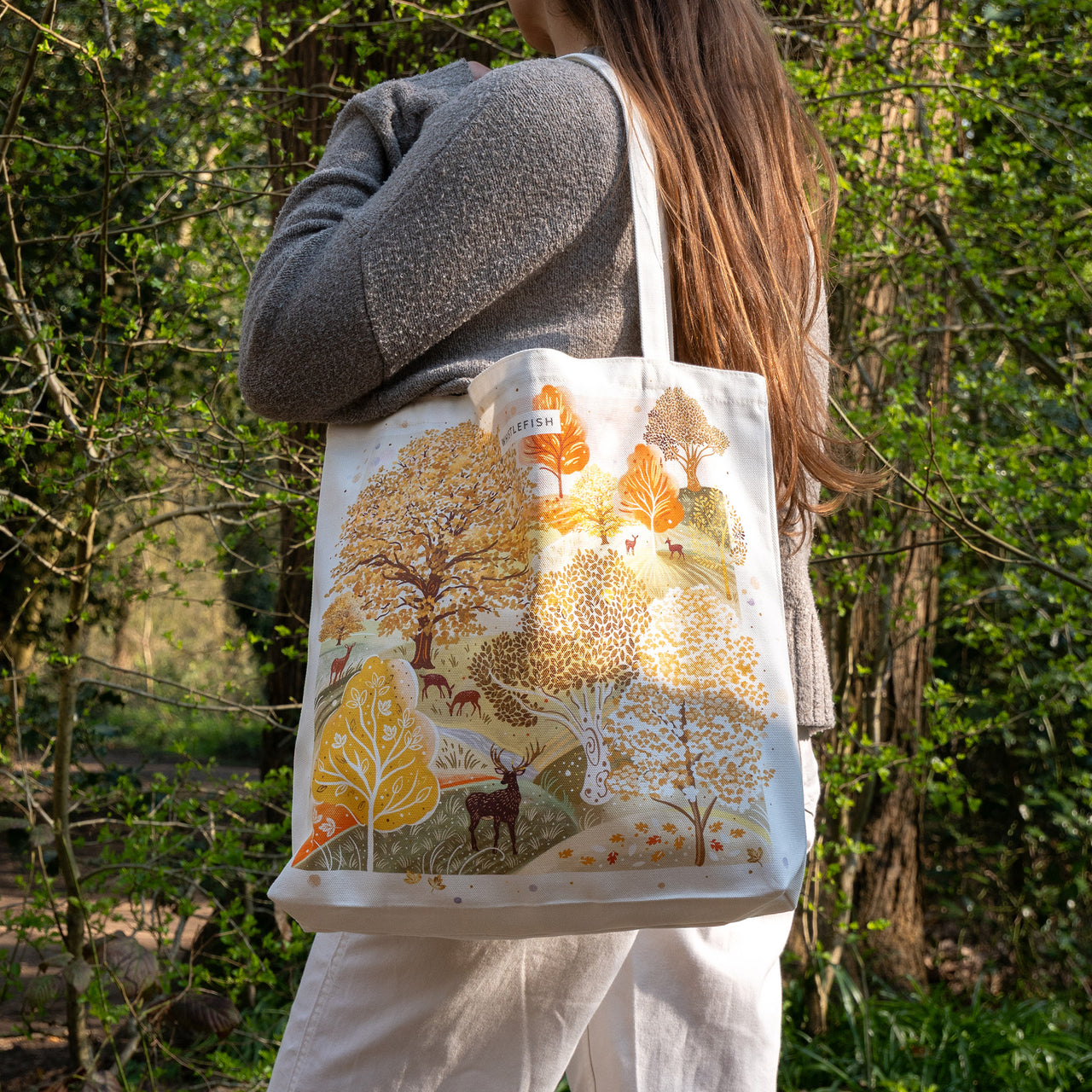 Tote Bag-WTB91 - Autumn Woodland Tote Bag-Whistlefish