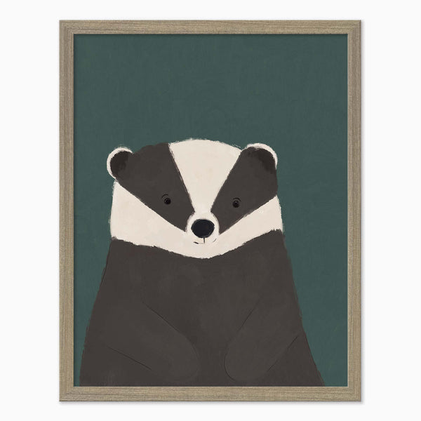 Badger Medium Framed Print - Whistlefish