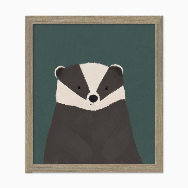 Badger Small Framed Print - Whistlefish