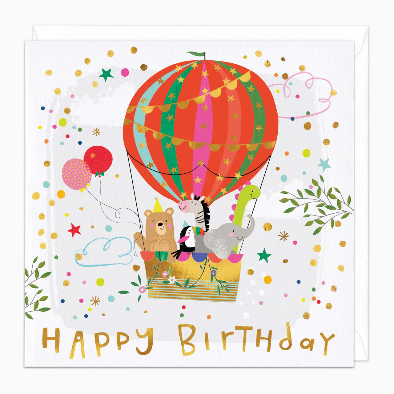 Greeting Card-H251 - Balloon Friends Birthday Card-Whistlefish